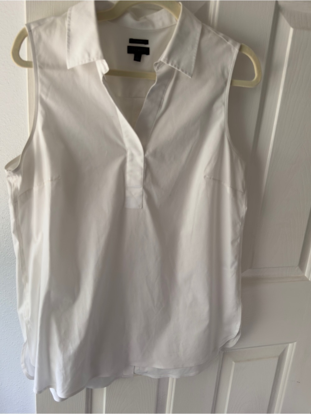 Talbots L Sleeveless White Collared Popover Top - Unbranded